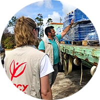 Workers loading clean water