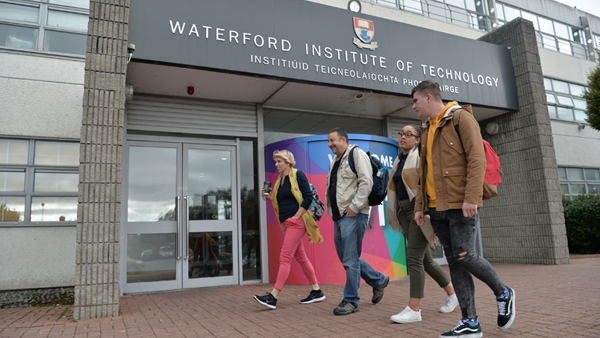 Students walking in front of SETU Waterford building