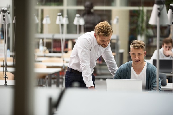 Men working in an office