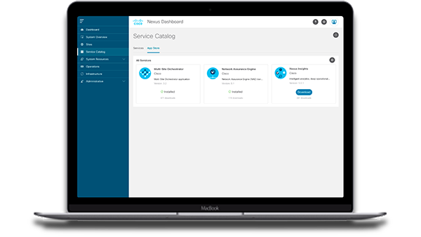 Cisco Nexus Dashboard administrator screen