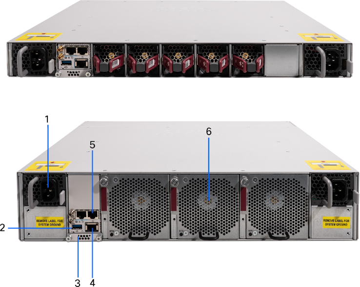 Rear view of the Cisco C9550 Series Smart Switches
