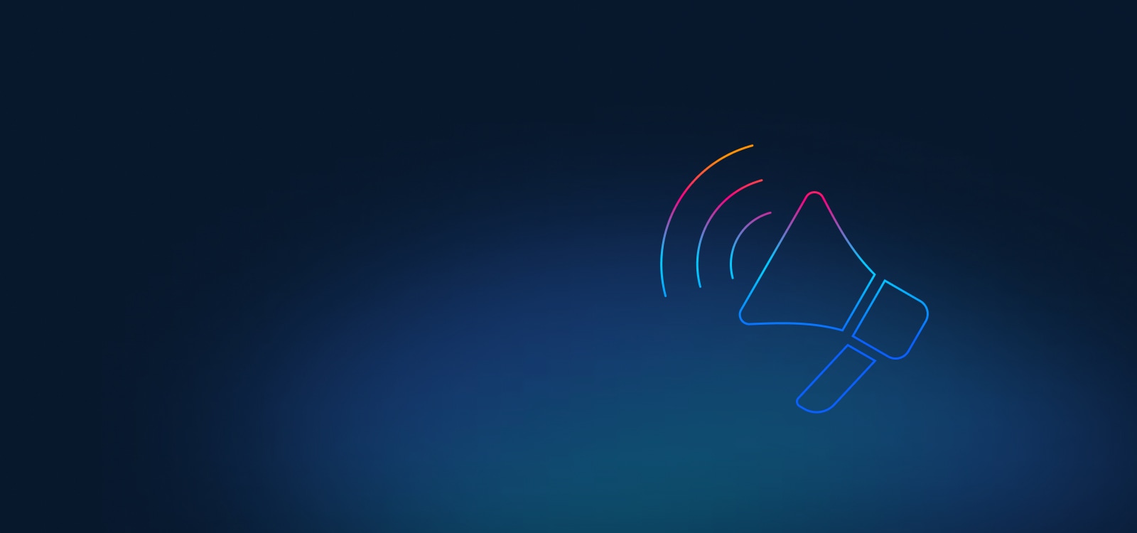 Pink, orange, and blue megaphone