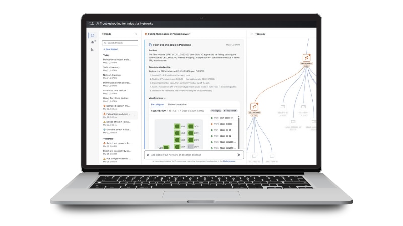 AgenticOps for industrial networks user interface