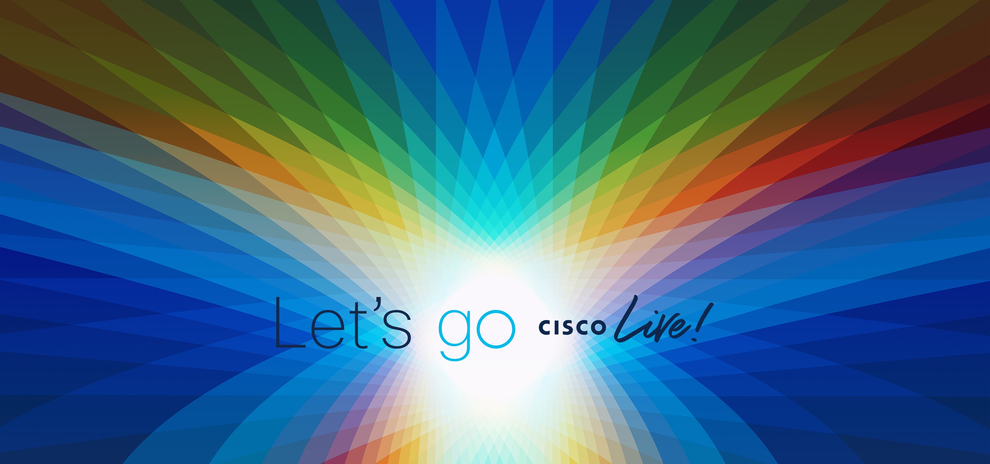 Overlapping fields of color representing the convergence of ideas at Cisco Live 2023