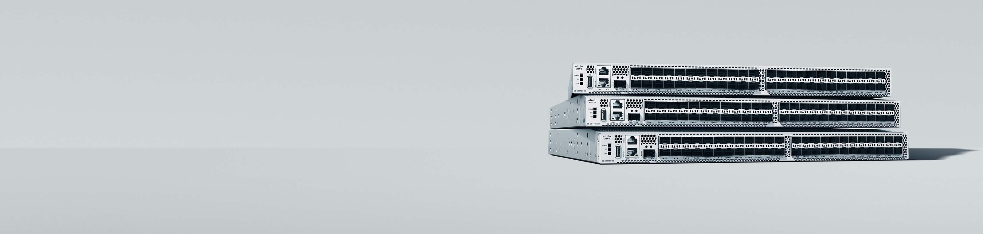 stack of Cisco MDS 9100 Series Multilayer Fabric Switches