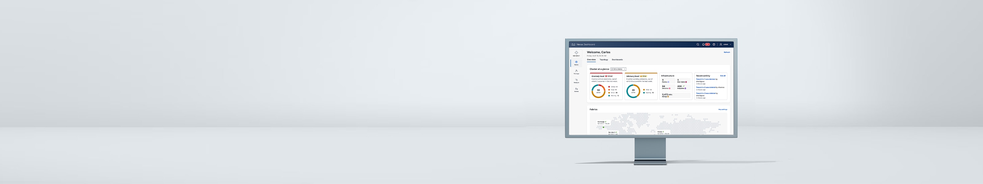 Cisco Nexus Dashboard displaying system overview
