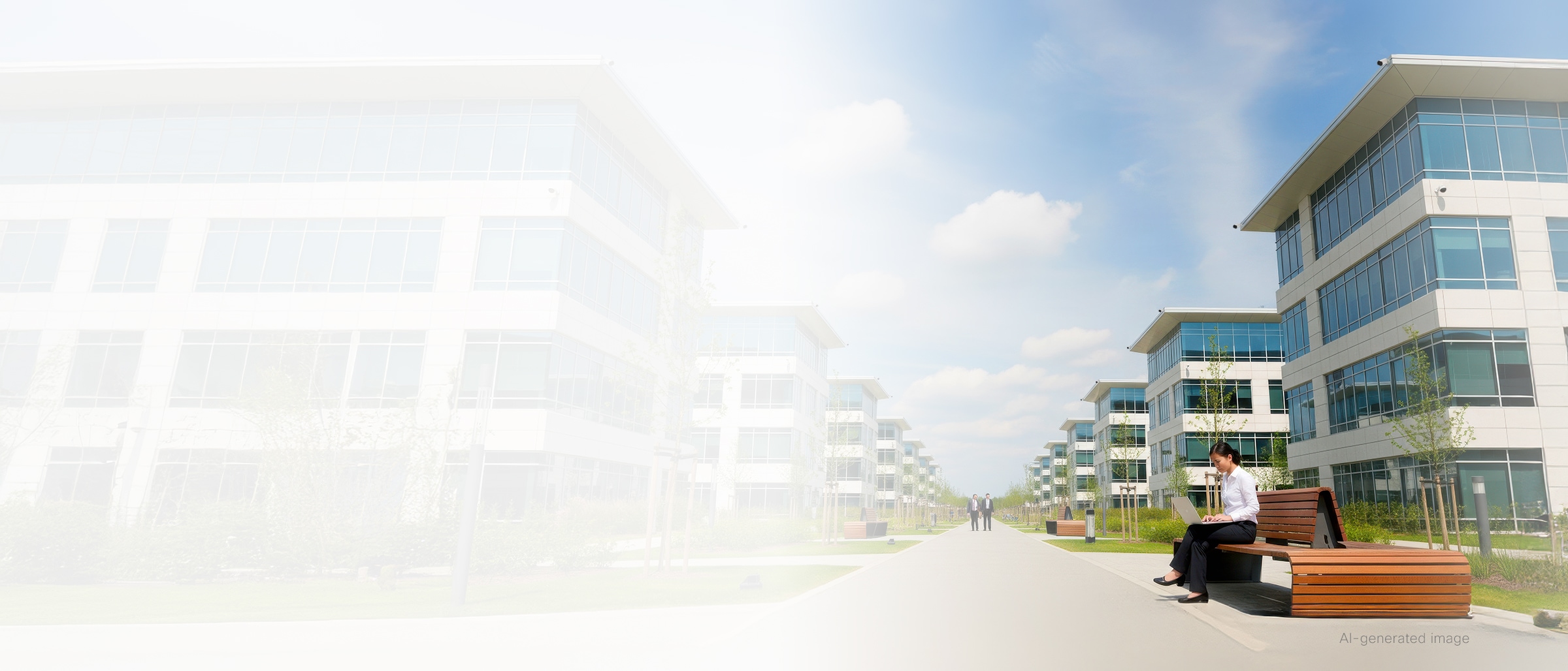 woman sitting on bench on university campus