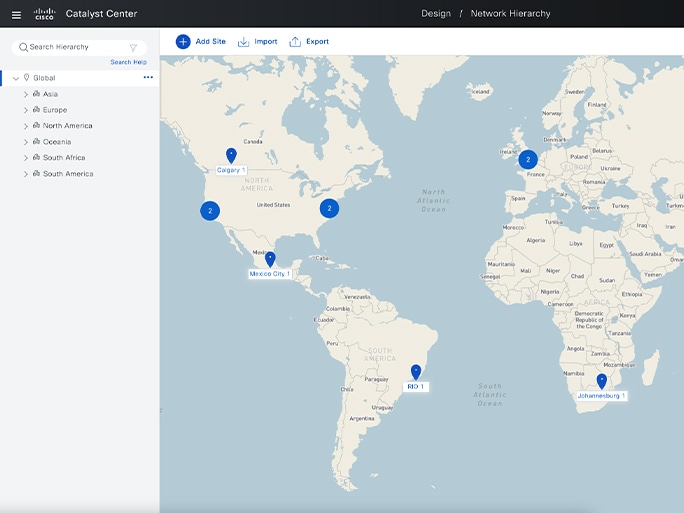 Cisco Catalyst Center 网络地图