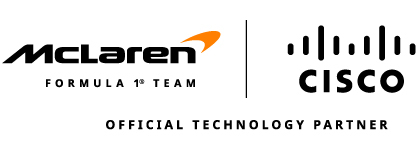 Cisco and McLaren F1 Team partnership logo lock-up.