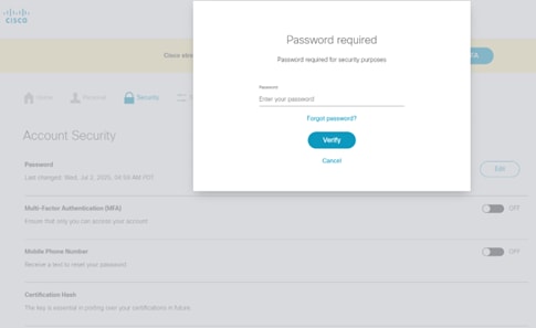 Password required prompt, screen 3