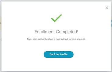 Enrollment completed confirmation, screen 6