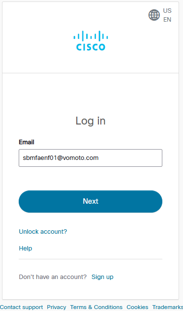 Reactive MFA login email screen