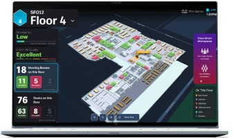 Cisco Smart Workspaces 3D sensor map view of floor plan