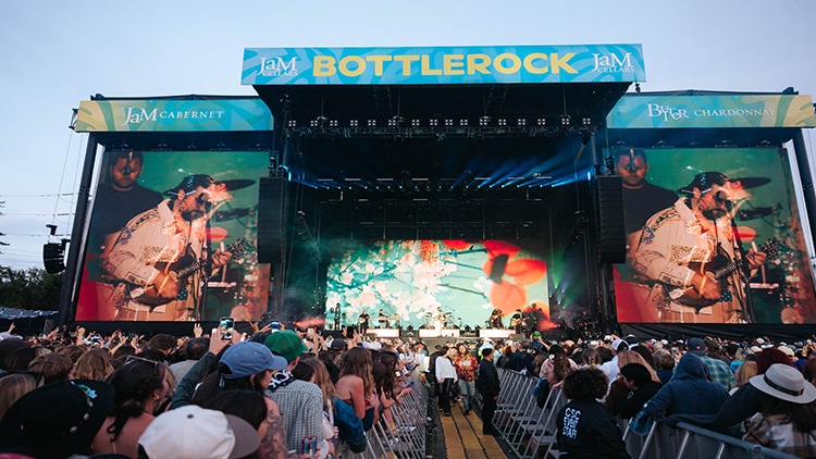 Crowd watching a live performance at BottleRock music festival.