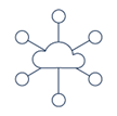 A blue line drawing of a cloud network  AI-generated content may be incorrect.