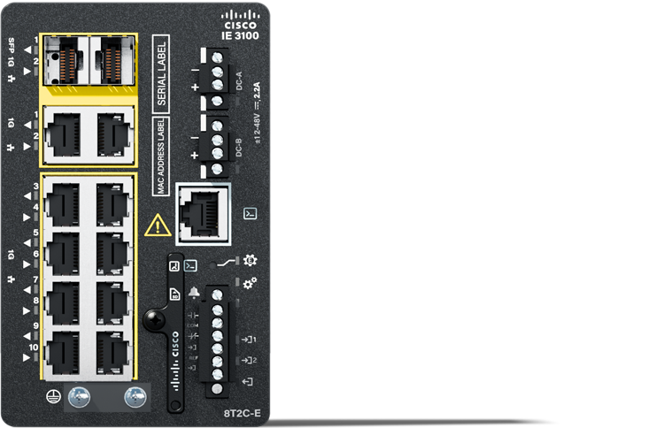 ​​Catalyst IE3100 Rugged Series 8 downlink and 2 combo uplink ports model​ 