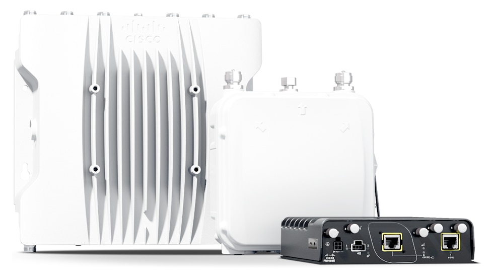 Industrial wireless products: IW9167E, IW9165E, and IW9165D.