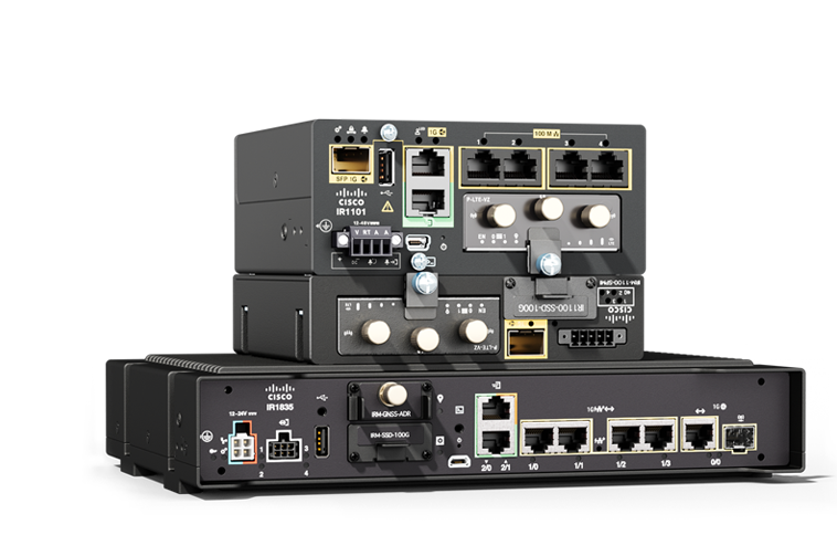 Industrielle Router von Cisco und Operations Dashboard auf dem Display