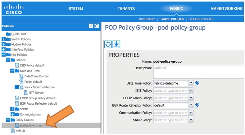 Update POD Policy Group