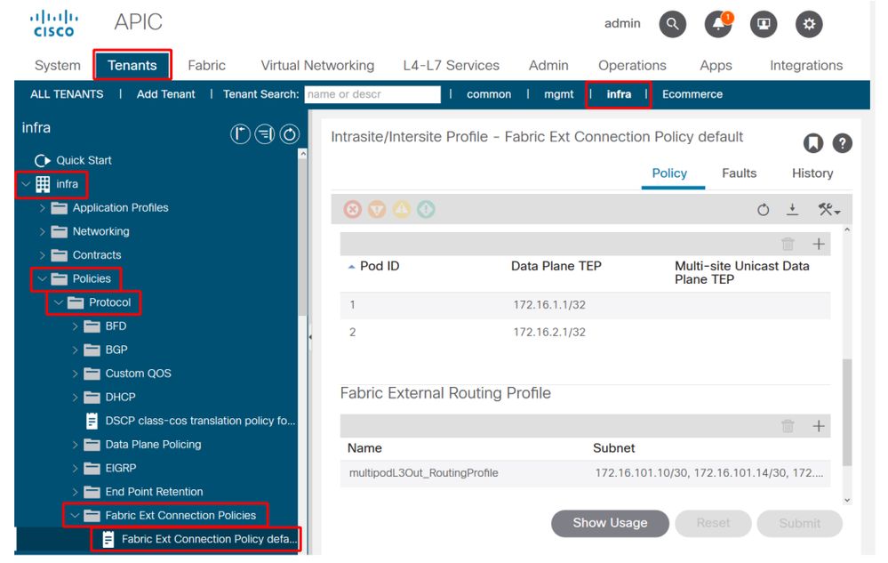 Fabric Ext Connection Policies