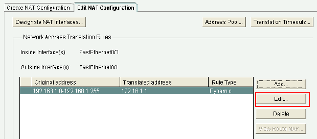 Edit the NAT Configuration