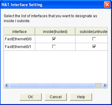 NAT Interface Setting