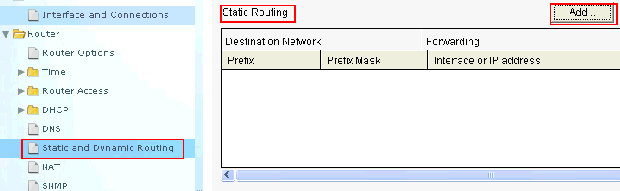 Configure the Static Routing