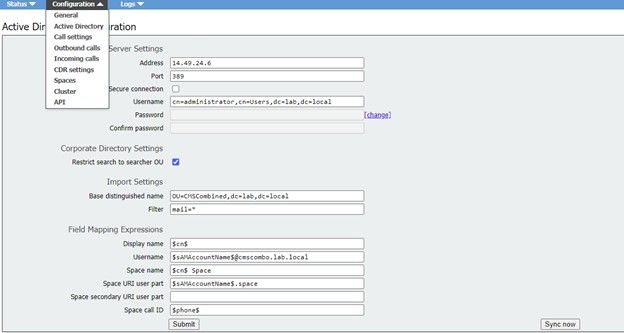 CMS LDAP Integration - LDAP Configurations for Web GUI