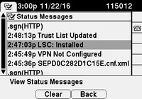 Status Messages - LSC Installed