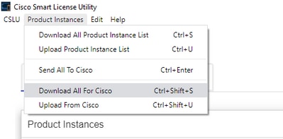 Navigate to Product Instances and Download All For Cisco