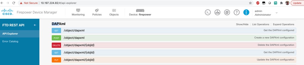 ترحيل DAP و HostScan من ASA إلى FDM من خلال REST API - Cisco