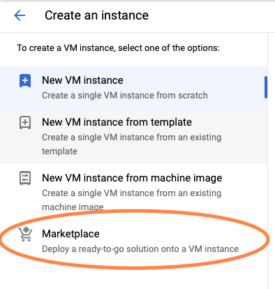 Navigate to GCP's marketplace