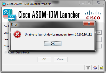 Cisco ASDM-IDM Launcher