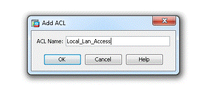 Enter a Name for the ACL and Click OK