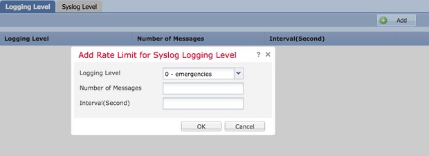 Add rate limit for syslog logging level.