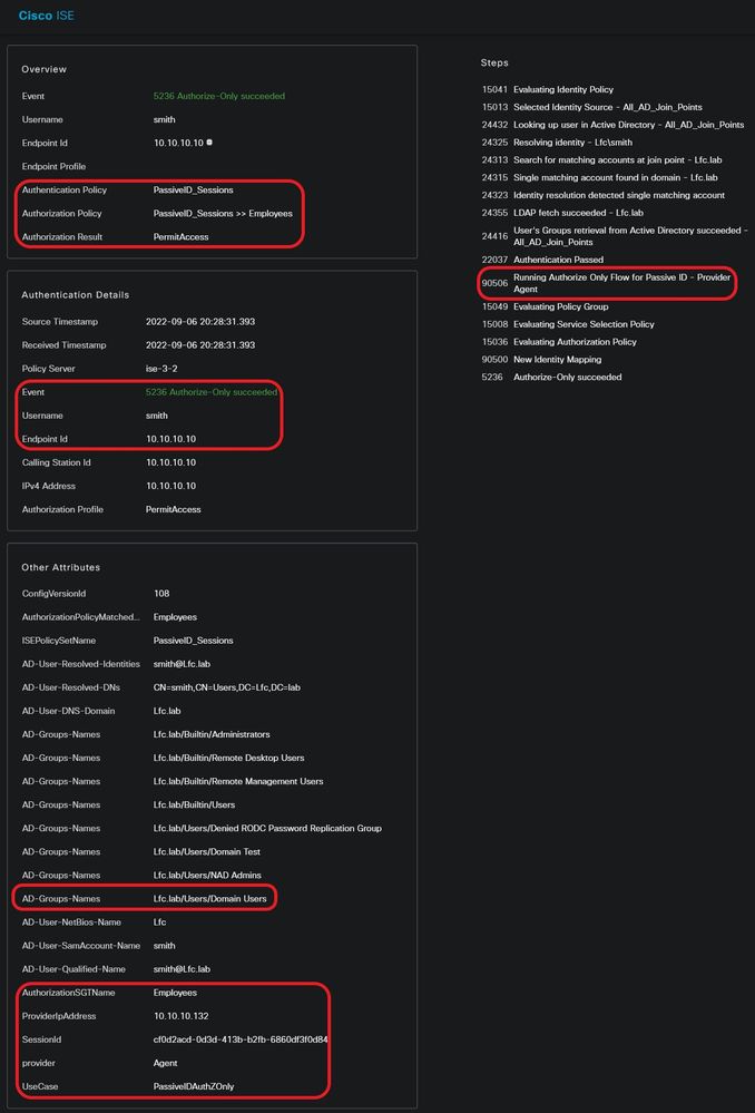 Live Log details user1