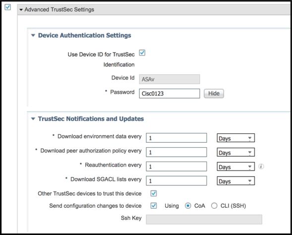 ISE와 ASAv 간에 TrustSec SXP 구성 - Cisco