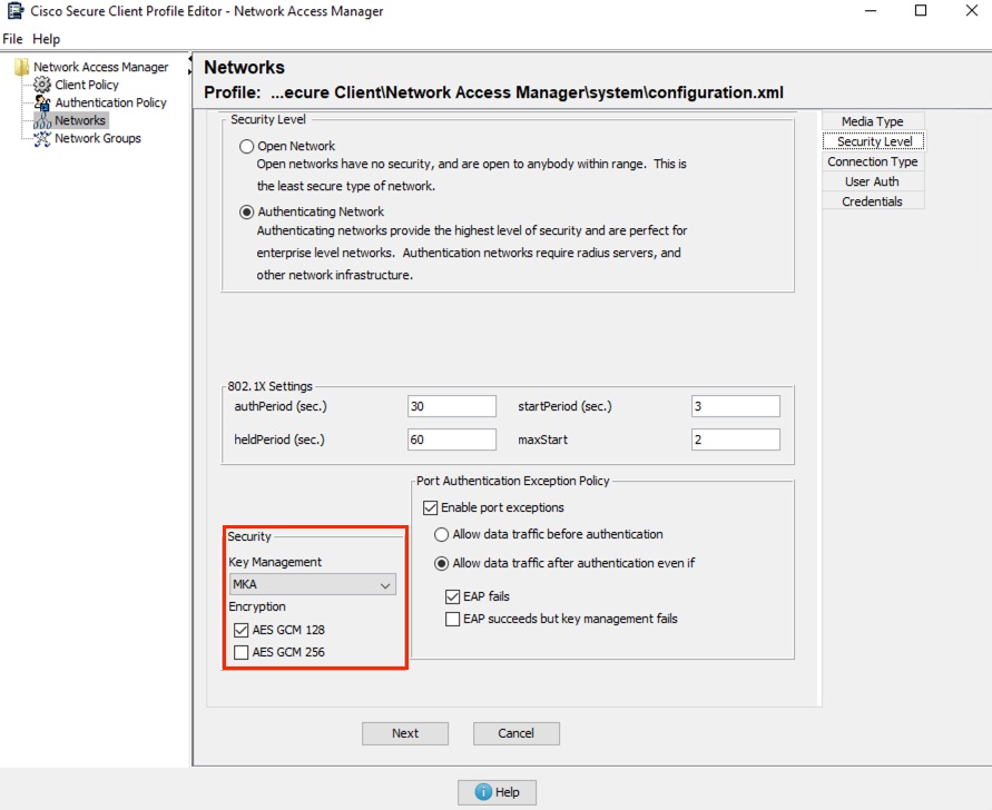 Sec2 Client Restricted تكوين MKA واستكشاف أخطائه وإصلاحها باستخدام Secure Client 5 - Cisco