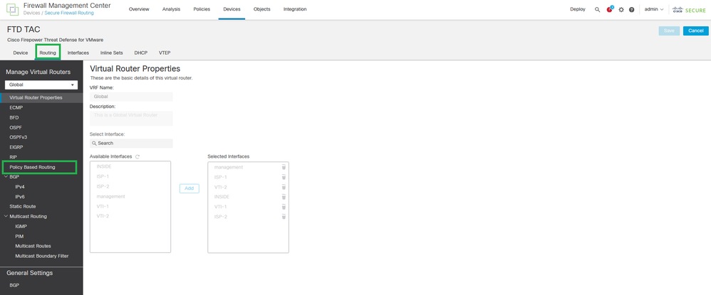 Configuración de PBR con HTTP Path Monitor en FMC - Cisco
