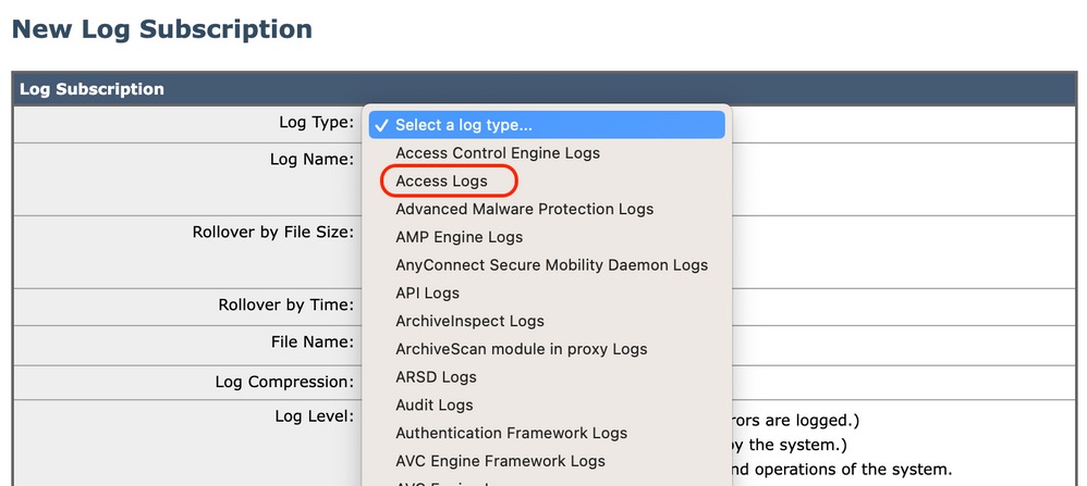 Configurer le paramètre de performance dans les journaux d'accès - Cisco