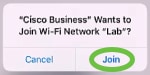 Click Join to allow the access point to join the network you created. 
