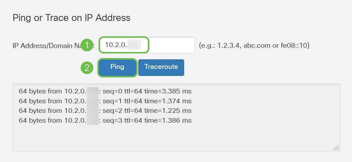 Ping page with successful pings of the DMZ ip address