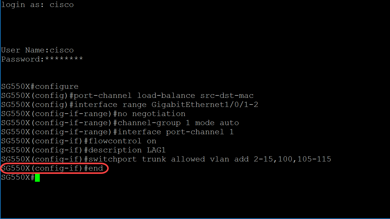 使用指令行介面 (CLI) 設定交換器的 LAG 設定值 Cisco
