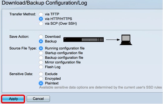 Download backuped log files