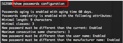 Configure Password Settings on a Switch through the Command Line ...