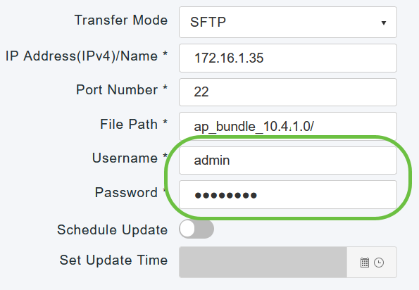 Enter the Username and Password to login to the SFTP server.