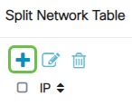 In the Split Network Table, click the Add button to add split Network exception.