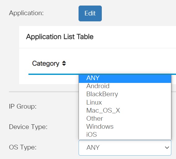From the OS Type drop-down list, choose an Operating System (OS) to which the policy should be applicable. Only one option can be chosen at a time. 