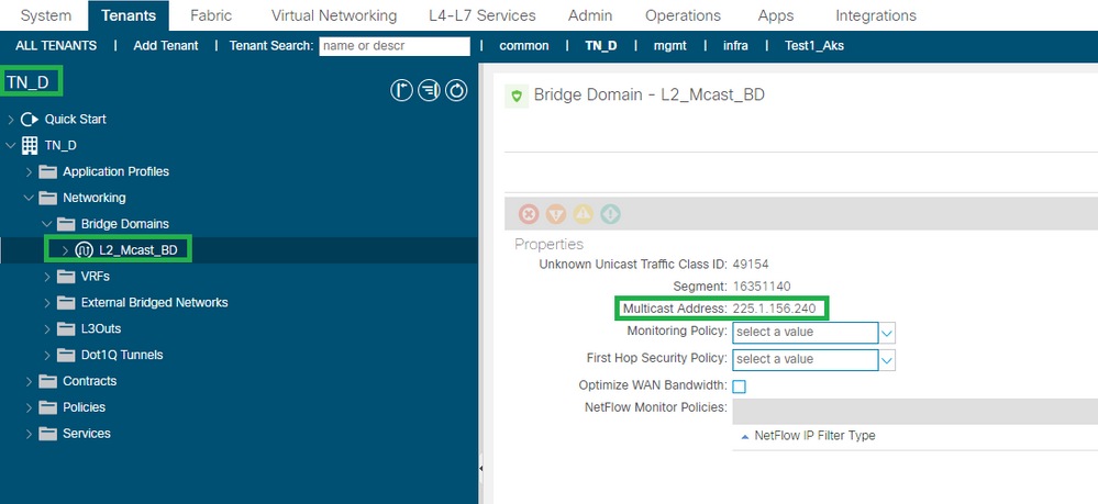 Configurar o multicast L2 na ACI - Cisco