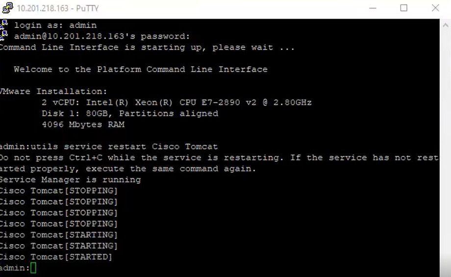 Configure CUCM for Secure LDAP - Restart Tomcat
